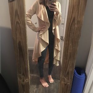 Soft Tan Trench Coat, long cardigan